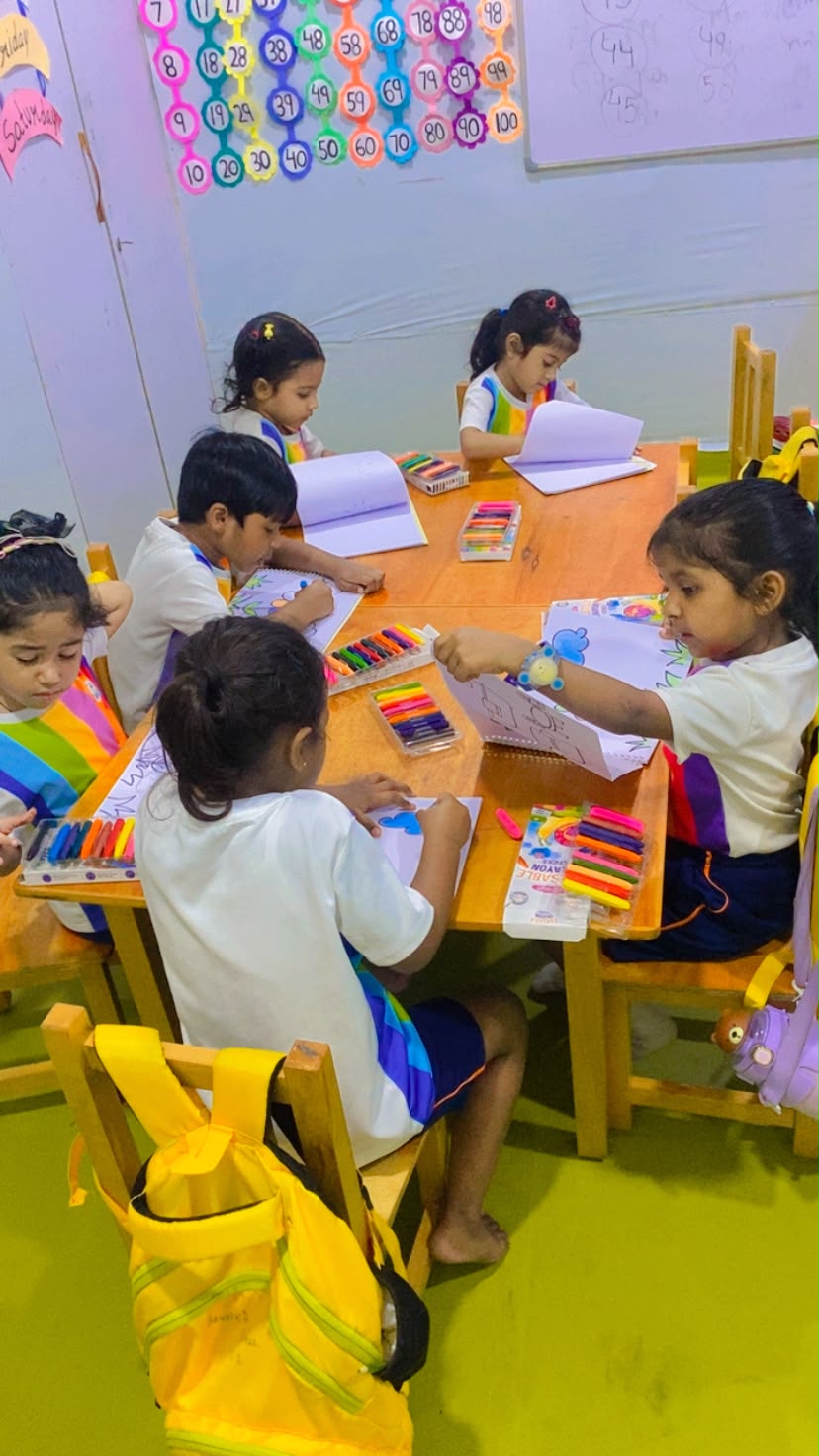 Creative art activity in Pre-Primary 1 at First Cry Noida